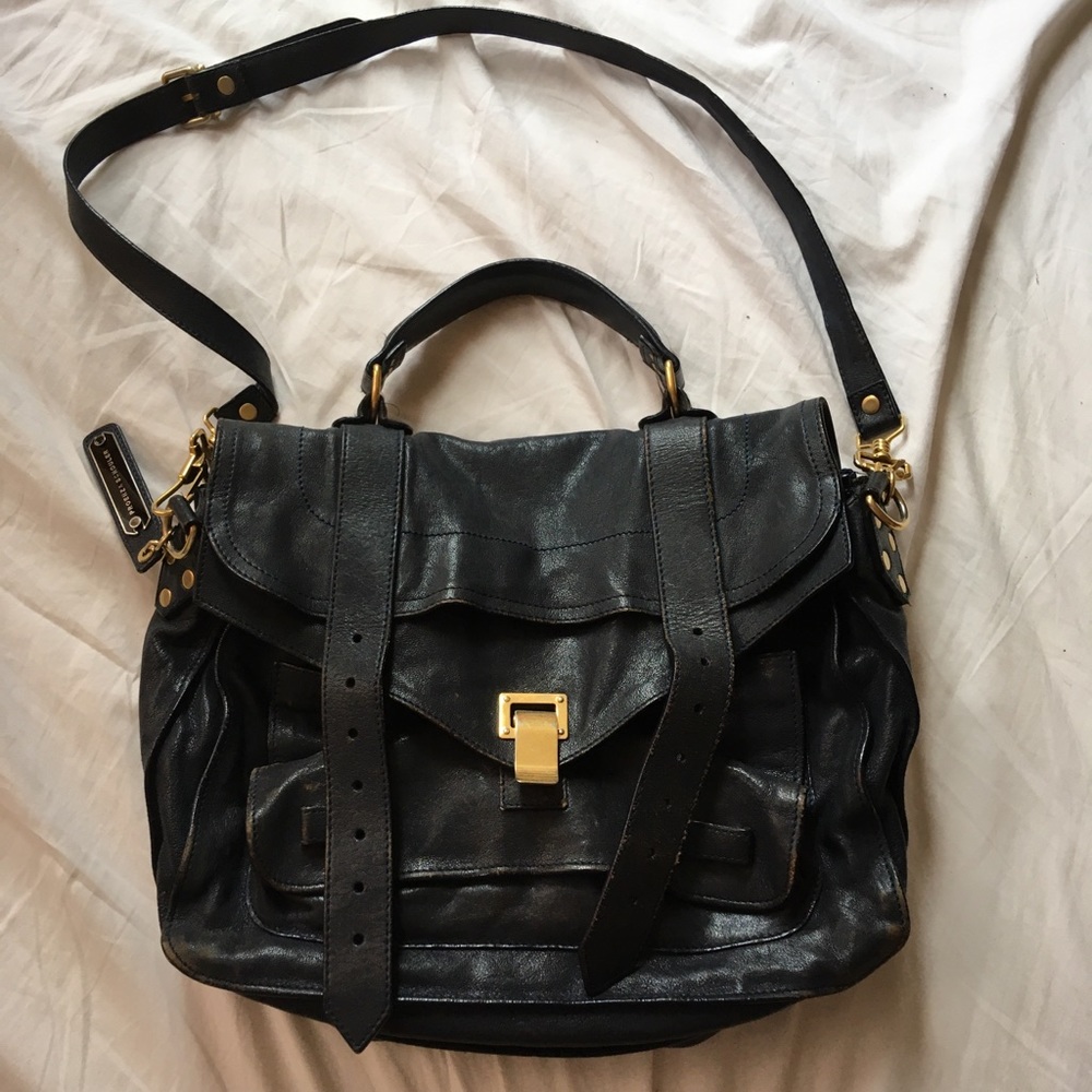Proenza Schouler navy blue medium Ps1 leather bag